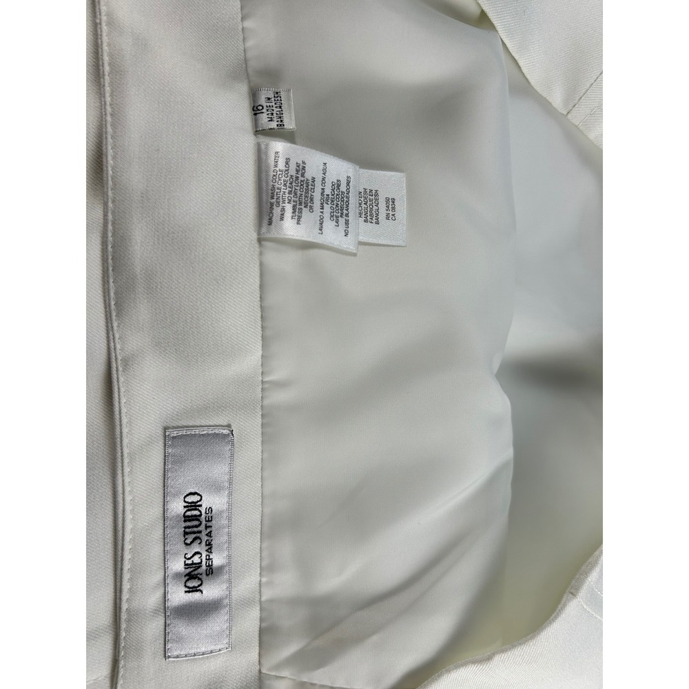Jones Studio Separates Womens White 2 Piece Skirt Suit Blazer Set Size 16 NEW - Picture 16 of 16